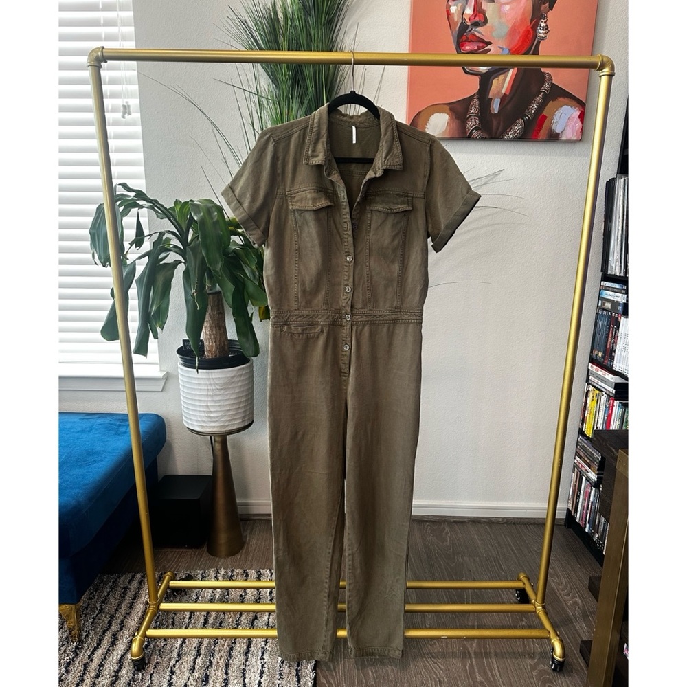 Young Fabulous & Broke YFB Henry Utility Jumpsuit in Army Green - Medium